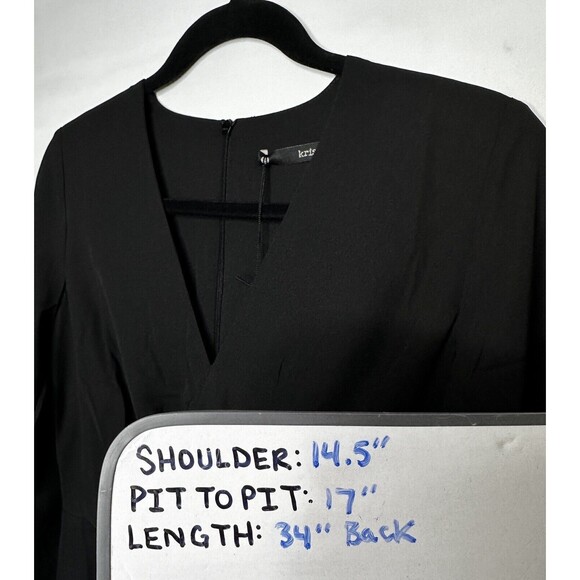 Krisa‎ Wrap Long Sleeve Mini Dress In Black Women’s Size XS NEW USA Made - Picture 8 of 8